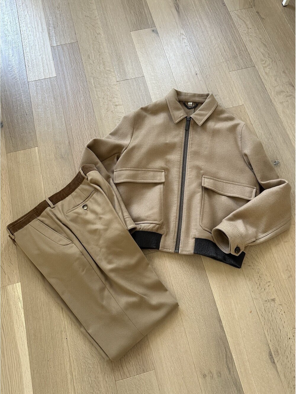 Burberry Wool & Cashmere Camel Men’s Jacket (XXL) /Pant (56)